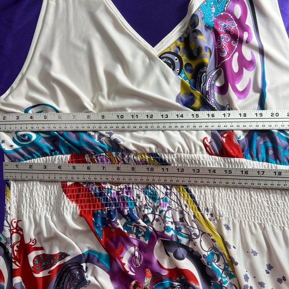 📌The Pyramid Collection Awesome Print Plus Size Maxi Dress w/ Elastic Waistline - Picture 10 of 14